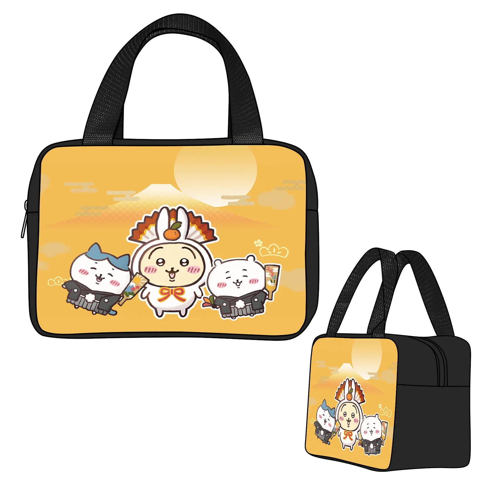 Nieuwe Chiikawa Handheld geïsoleerde tas Cartoon Kawaii Lunchpakket Draagbare lunchbox Uitje opbergtas