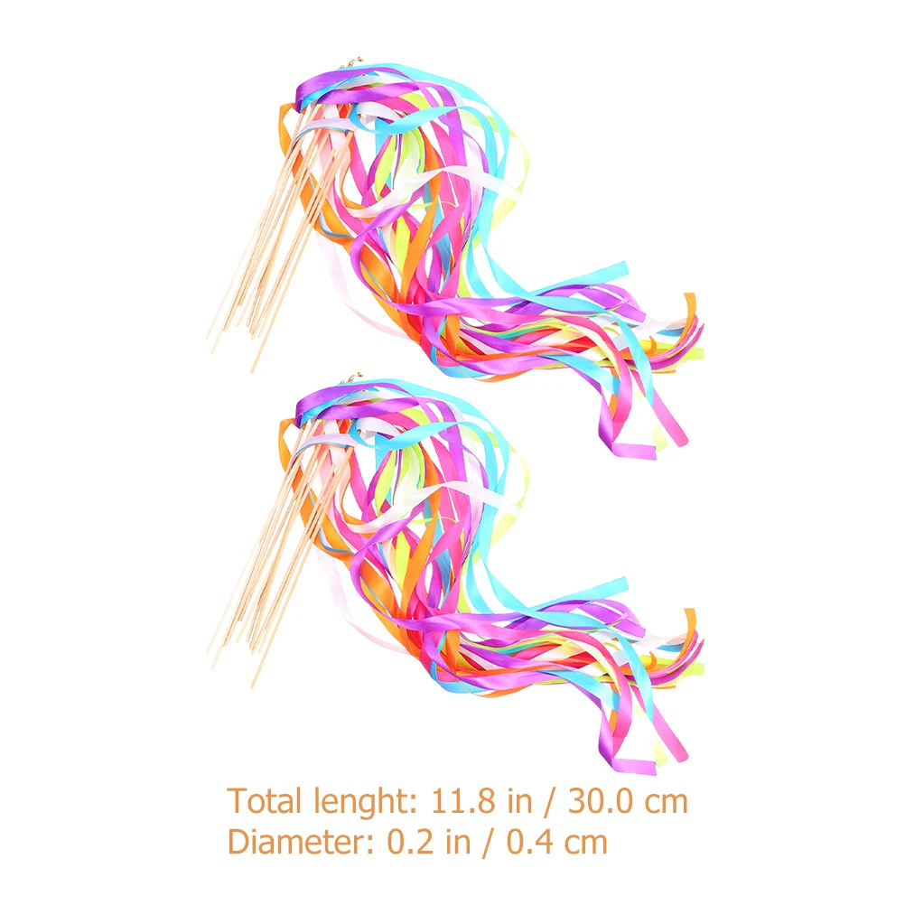 

20 Pcs Wedding Decor Ribbon Stick Fairy Layout Decorations Wands Party Streamers Decors Sticks Child