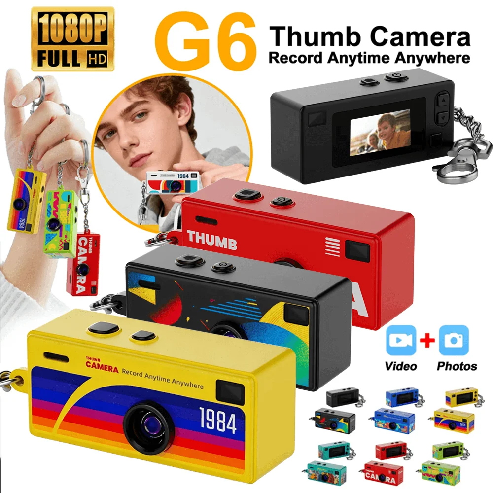 Câmera Digital Compacta 2026 com Tela de 0,96 Polegadas, Câmera Retrô de Chaveiro, Suporte para Cartão de Memória, Filmadora 1080P com Flash