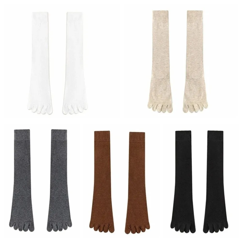 موضة المضادة للانزلاق خمسة أصابع الجوارب الطويلة Harajuku بلون سبليت تو الجوارب منفصلة تو الجوارب JK العجل جوارب لوليتا JK #6