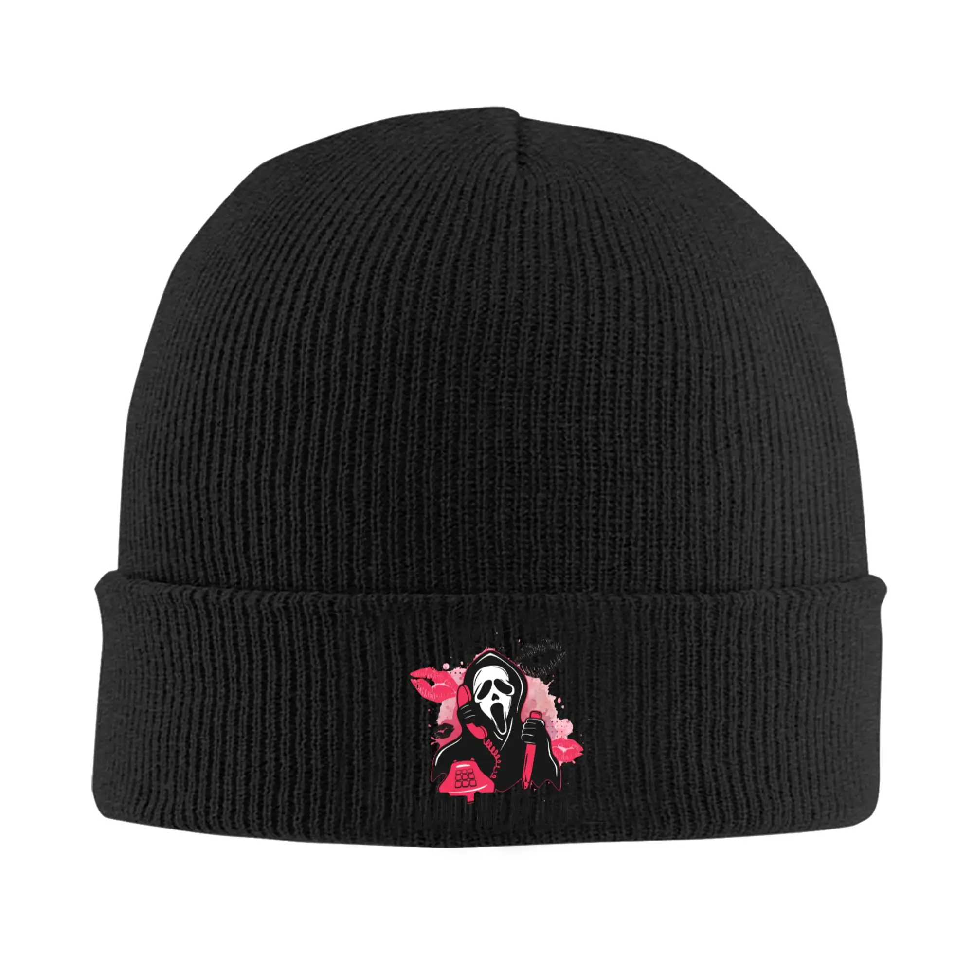 Halloween Screaming Beanie Cap Unisex Winter Warm Bonnet Femme Knitting Hat Outdoor Ghost Killer Face Skullies Beanies Cap