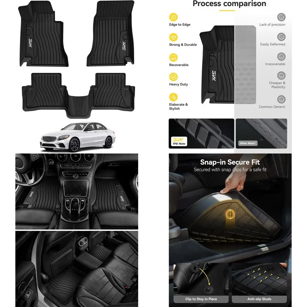

Коврики, совместимые с Benz C-Class 2015-2021 (только для седана), всепогодные напольные коврики из ТПЭ для Benz C-Class C300/C