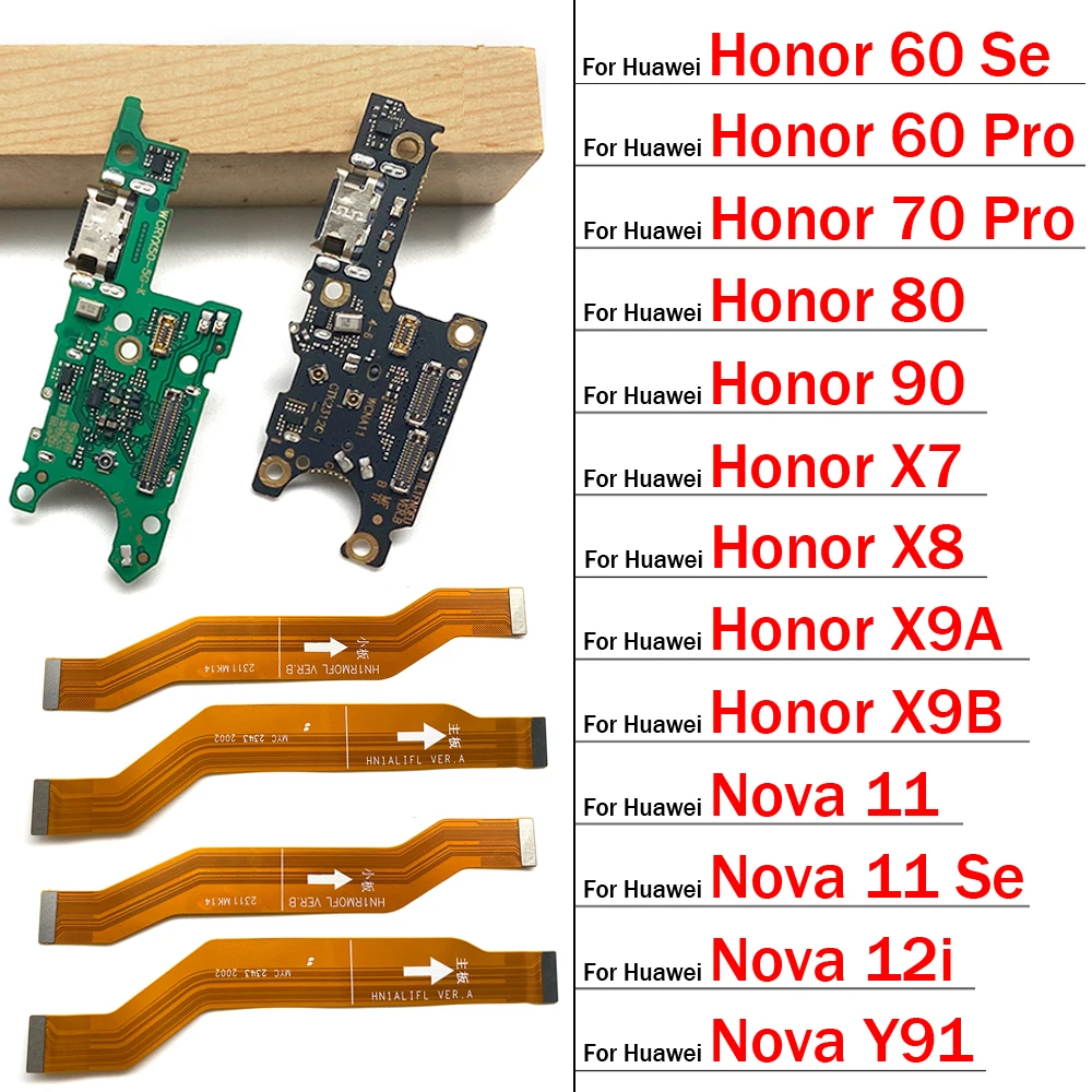 

Док-станция, USB-зарядное устройство, зарядная плата, основной гибкий кабель для Huawei Honor 60 70 80 90 Nova 11 12i Pro SE X7 X8 X9A X9B Y91