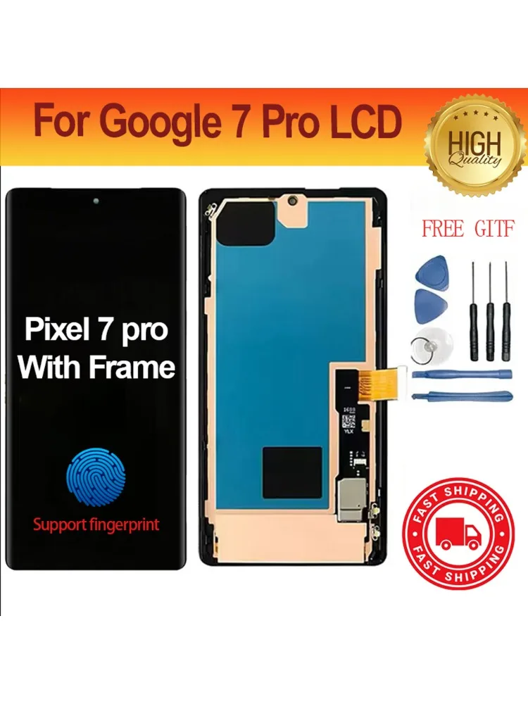 Wyświetlacz AMOLED do Google Pixel 7 Pro, model GP4BC GE2AE, wraz z ramką, ekranem dotykowym i modułem digitizera – zestaw do wymiany. — zdjęcie produktu 7