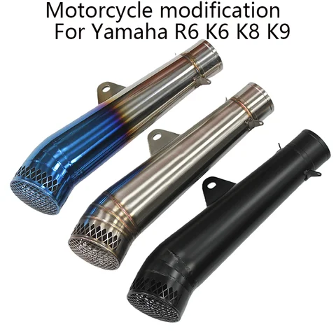 51mm Universal Exhaust Muffler For Yamaha R6 K6 K8 K9 Exhaust Muffler R1 R6 Exhaust Pipe Motorcycle Scooter Exhaust