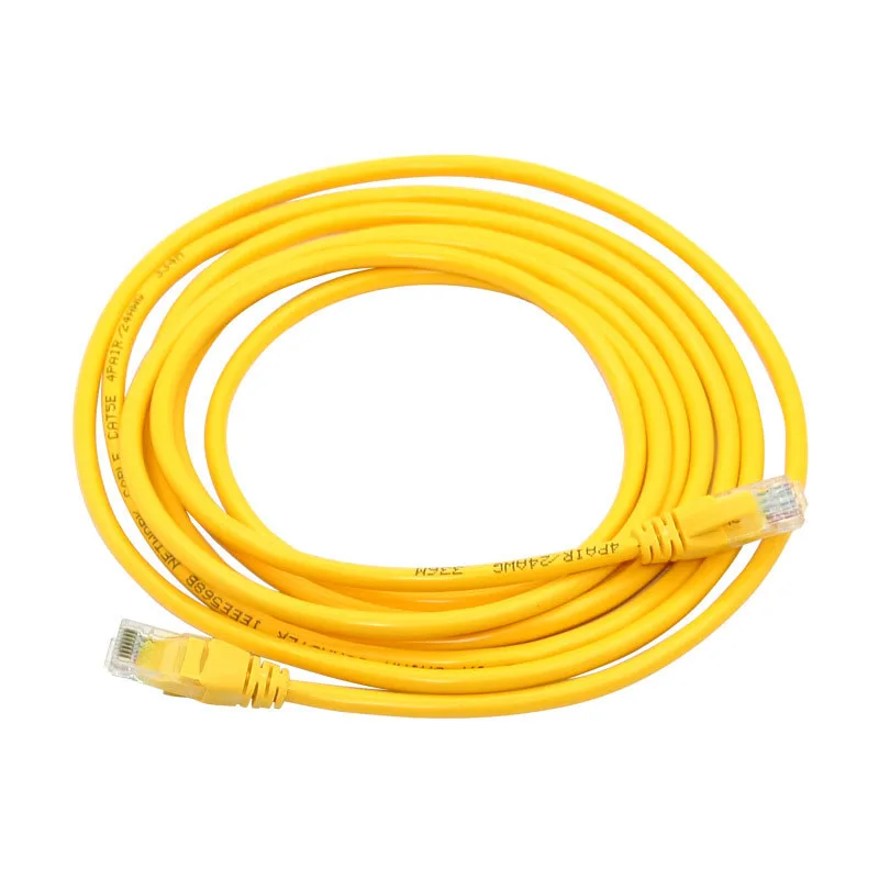 Сетевой удлинитель RJ45, UTP, Cat5e, желтый, 10/20/30/50 м