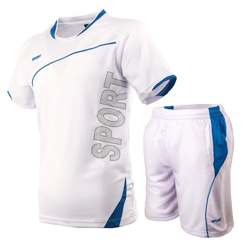 Running Man Sweatsuit Set Sports Shorts Short Sleeve t Shirt 2 Pieces Gym Exercise Casual Suit Soccer Football Sportswear New