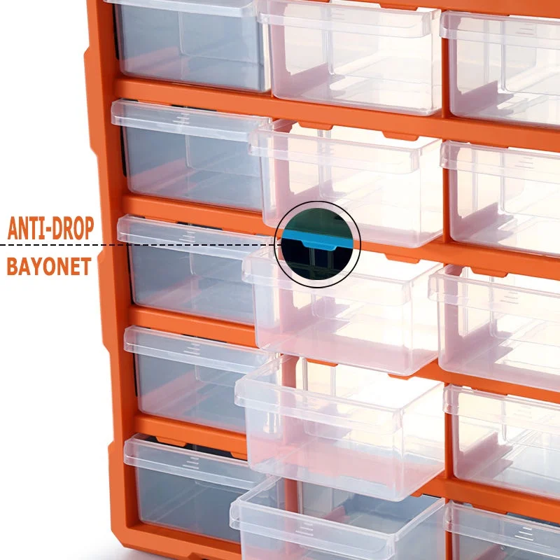 LEADLOONG Plasitc Wall-mounted Storage Box Drawers Type Tools Storage Cabinet Detachable Cell Parts Storage Box