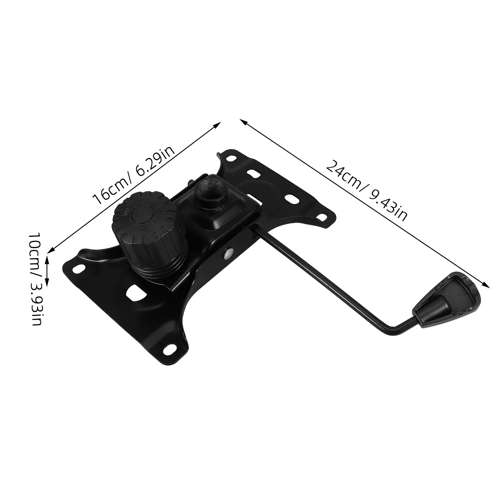 Heavy Duty Office Chair Tilt Mechanism with Steel Swivel Base Plate 8.3x5.1cm Mounting Holes
