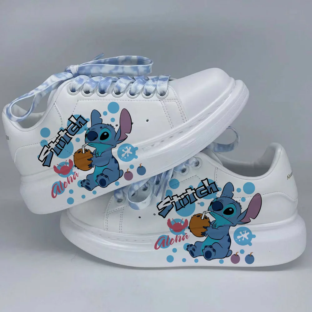 Lilo & Stitch-zapatillas de deporte Kawaii, zapatos de dibujos animados Stitch, zapatos con patrón de monstruo pequeño, zapatos deportivos casuales de moda