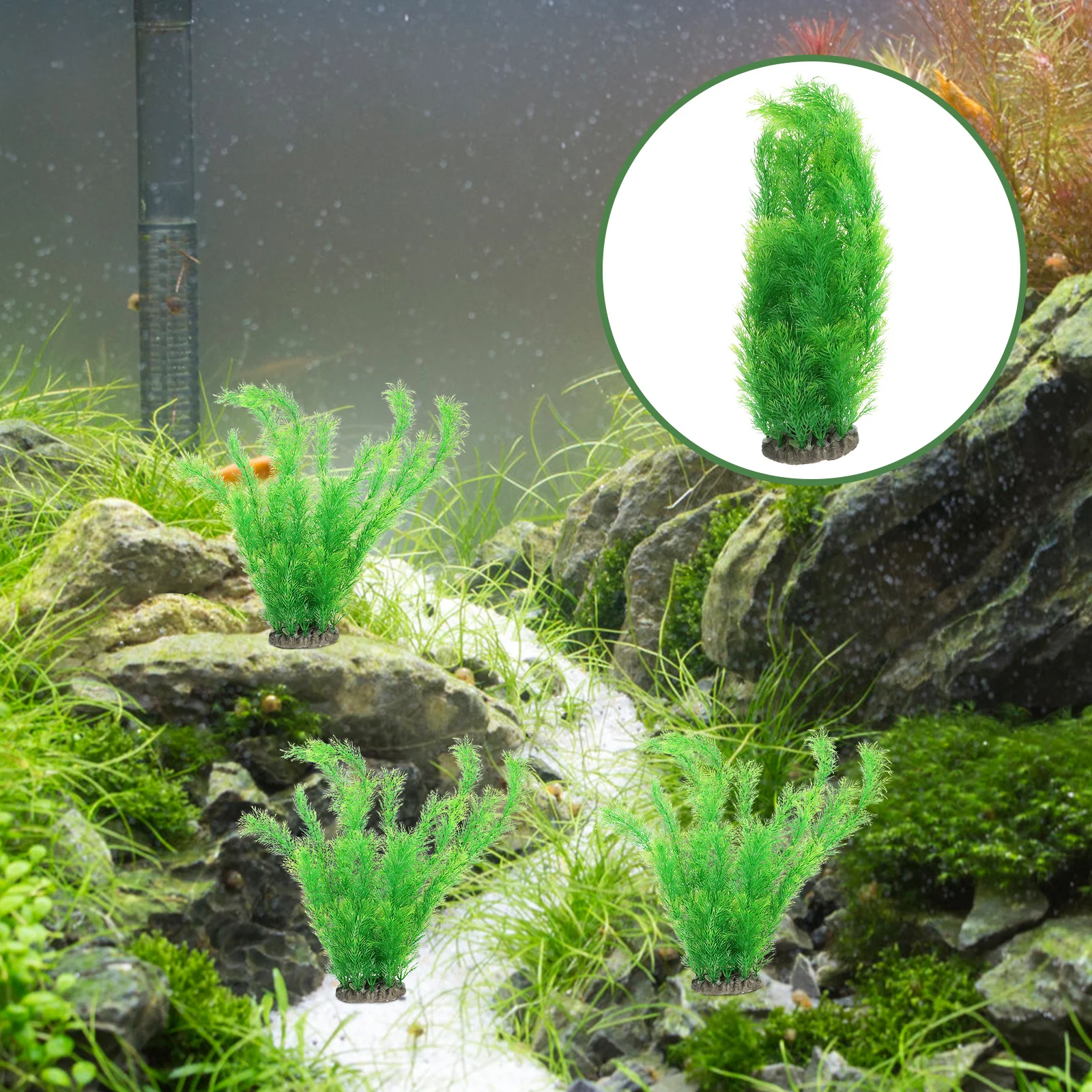 حوض السمك نبات اصطناعي ديكور حوض السمك نبات خزان الأسماك زخرفة صنعة بديعة النمذجة الواقعية آمنة للأسماك