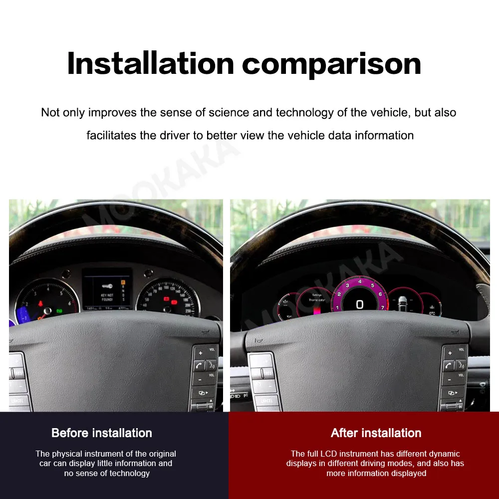 LCD Digital Cluster For Volkswagen Phaeton 2004-2015 LCD Instrument Panel Speedometer Odometer Dashboard Display