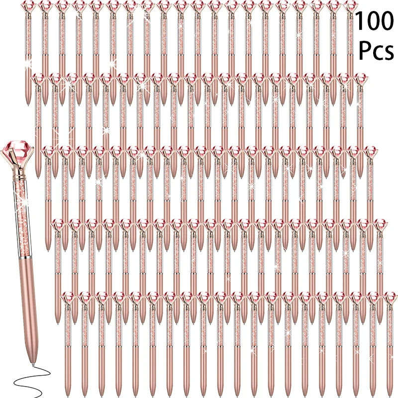 100pcs-diamond-plastic-rotate-ballpoint-pen-quicksand-crystal-pens-hotel-gift-pens