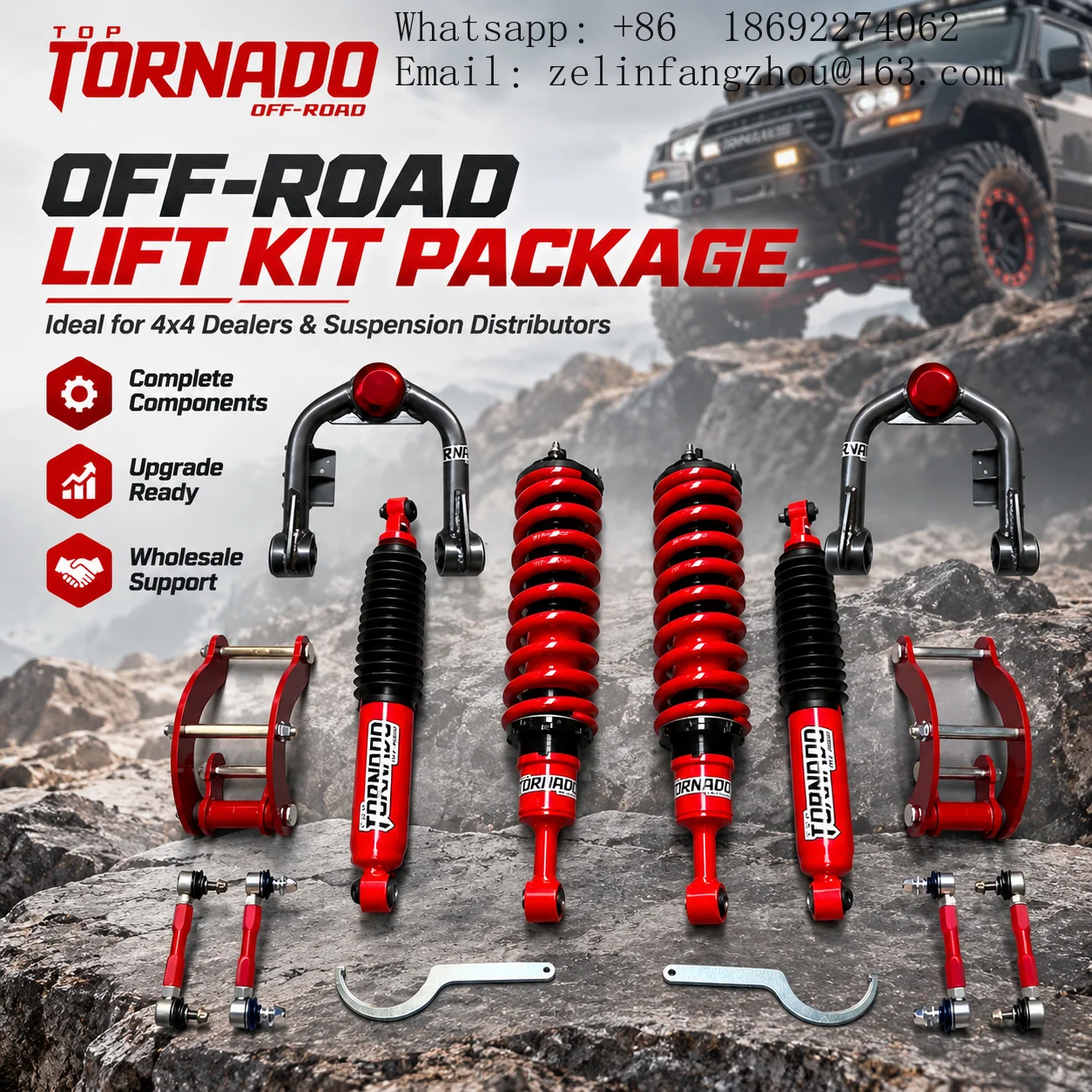 TD65 4x4 Suspension Lift Kit for Toyota Land Cruiser LC200 24 Level Adjustable Coilover Shocks 4WD Heavy Duty Pro Set