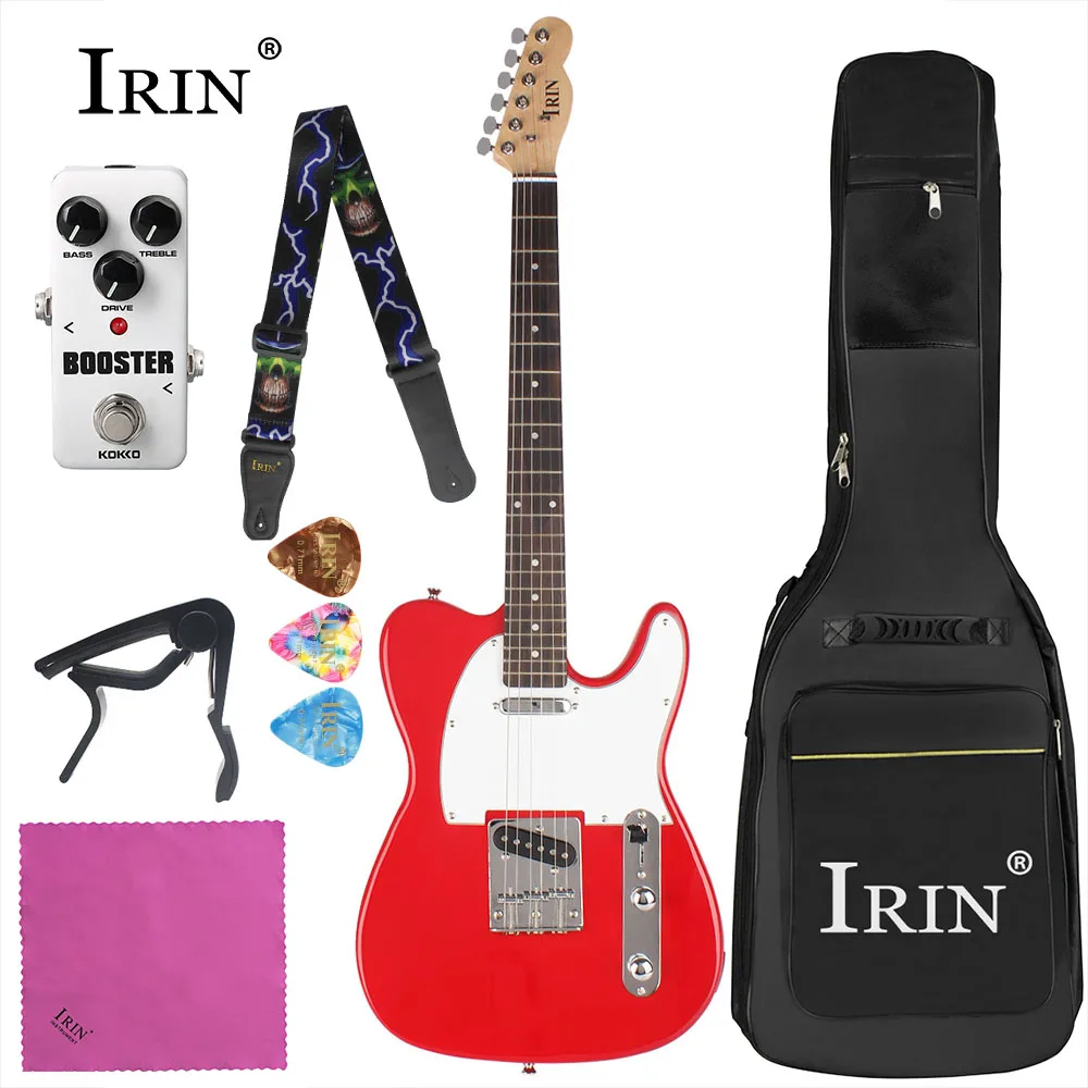 

IRIN 6 String Red Electric Guitar Campus Student Rock Band Electric Guitar Equipped Necessary with Effector Straps