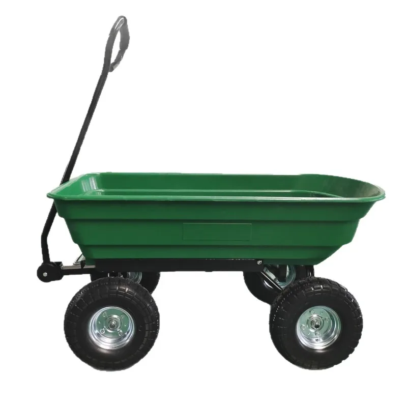 Agricultural Foldable Dump Cart, Multifunctional Outdoor Gardening Transport Trolley