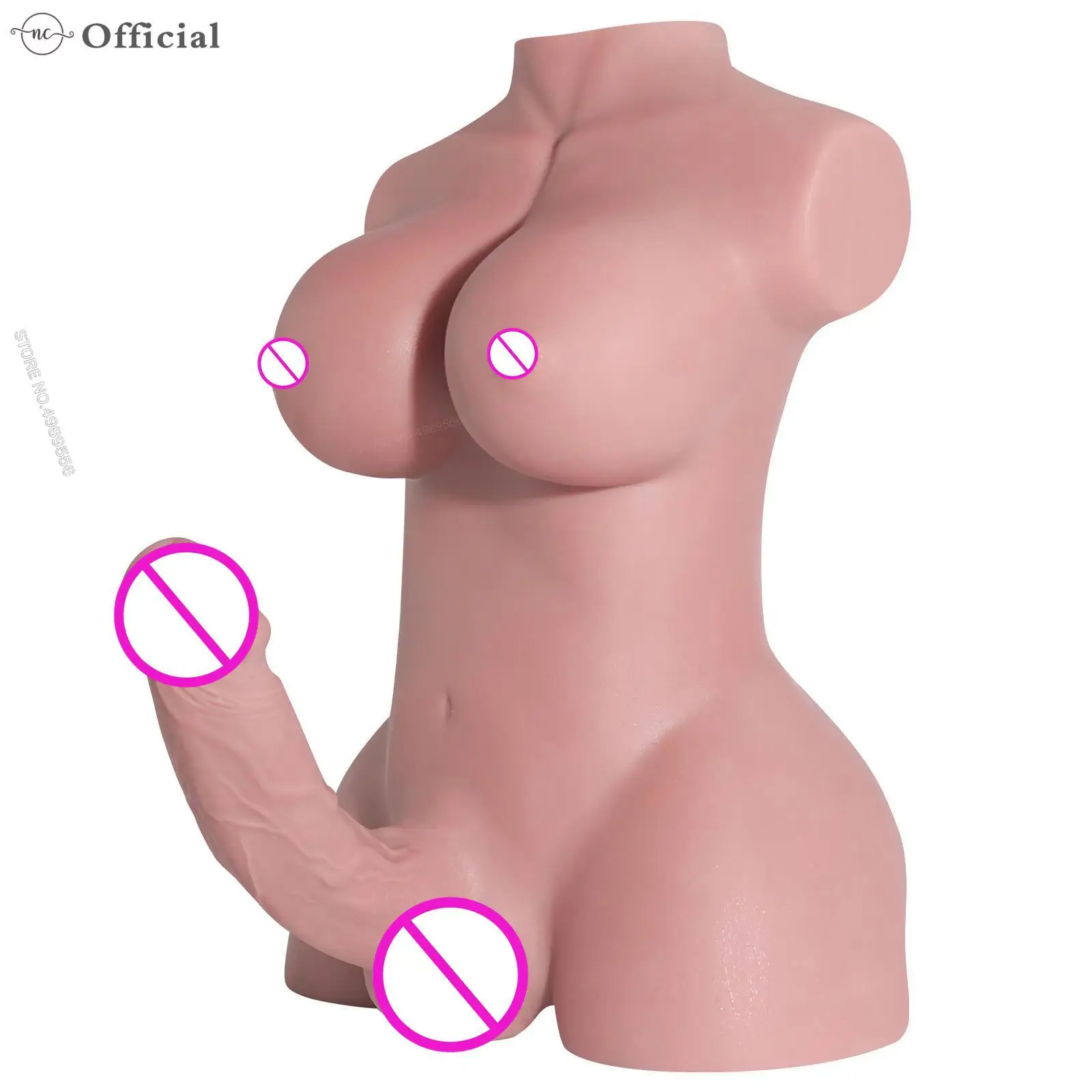 Sex Toys For Women MenArtificial Realistic Silicone Torso Transgender Sex Doll Huge Dildo Vagina Penis Adult Supplies