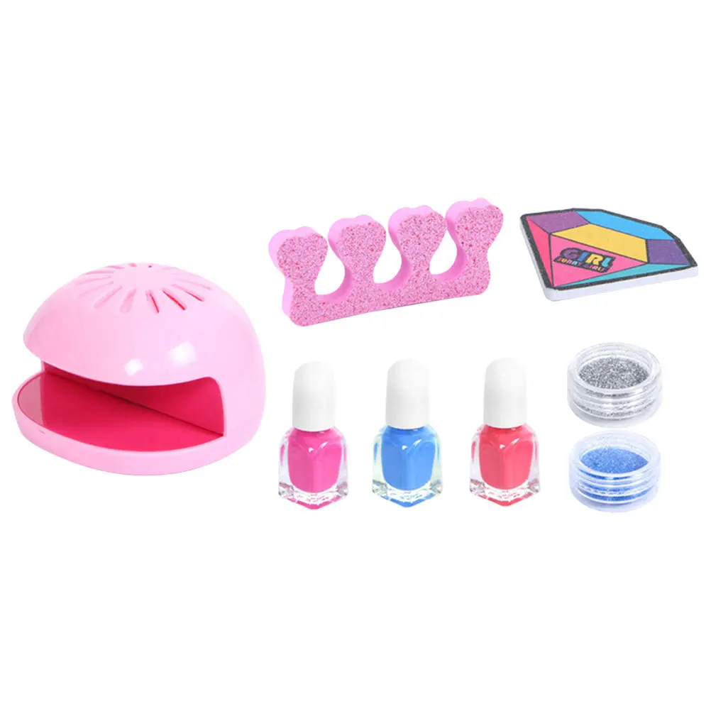 ชุดเครื่องอบเล็บสำหรับเด็ก 1 ชุด ชุดตกแต่งเล็บแสนสนุกพร้อมพัดลมไฟฟ้าสำหรับเล็บปกติสำหรับเด็ก