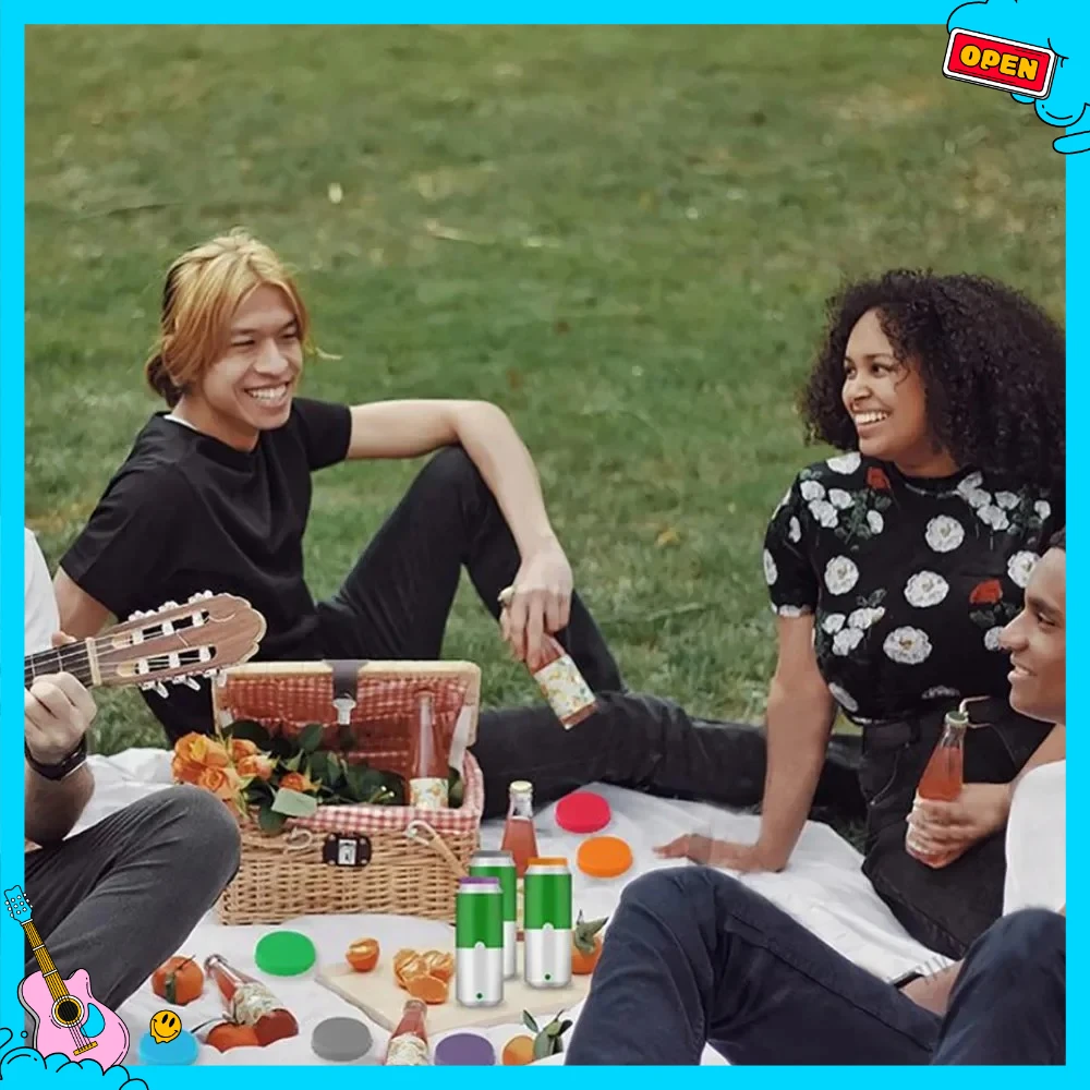 سيليكون الصودا يمكن غطاء قابلة لإعادة الاستخدام يمكن سدادة لصودا البيرة المشروبات عصير فحم الكوك المشروبات يناسب العلب القياسية حامي علبة فحم الكوك