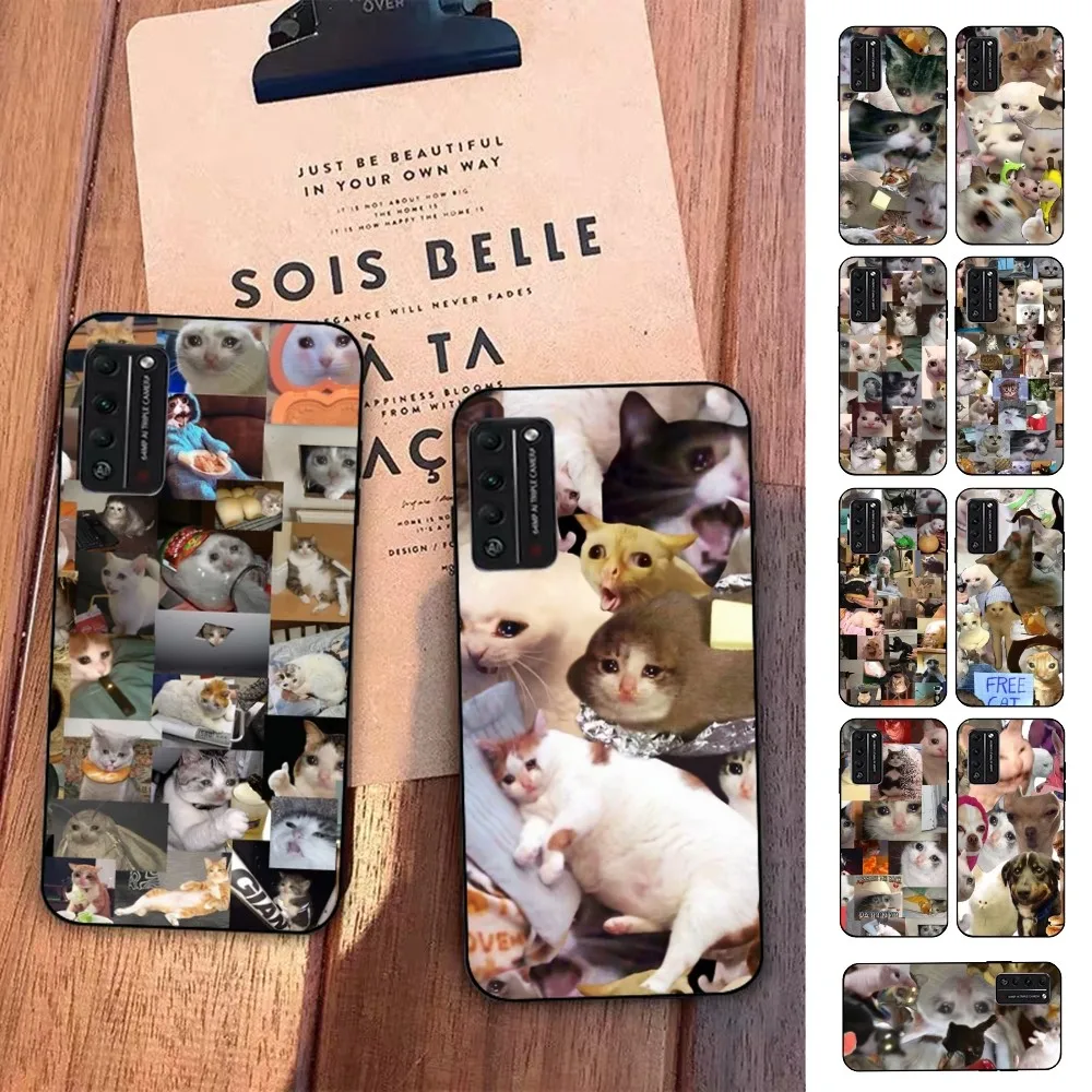 Crying Cat Memes Phone Case For Huawei Honor 10 lite 9 20 7A pro 9X 30 50 60 70 pro plus