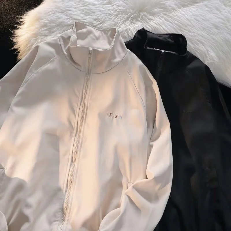 

Loose Fit Men's Workwear Jaet Autumn Large Size 250 Pou Collared Embroidered Casual Coat Street Sle Student Wear