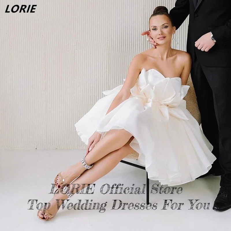 LORIE Petaloid Rüschen Off Schulter Hochzeit Kleider Sleeves Backless Liebsten Brautkleider Mit Abnehmbaren Rock Braut Kleid