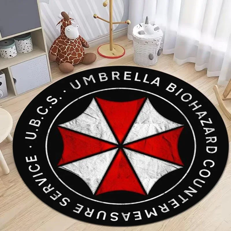 Resident Evil Printed Circle Rugs for Bedroom Bedside Floor Mat American Drama Living Room Round Carpet Sofa Coffee Table Decor