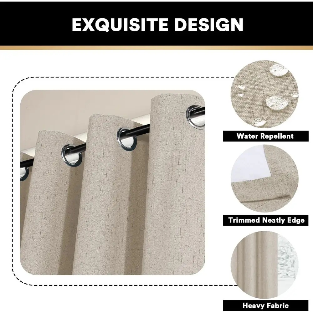 Extra brede verduisteringsgordijnen voor schuifdeuren, B100 x L96, steenkleur