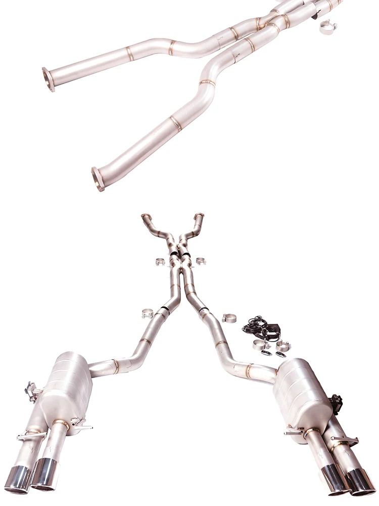 [Custom product] For 06 BMW M5 E60 5.0L V10 Catback 304 stainless steel performance exhaust system muffler tube four pipe out