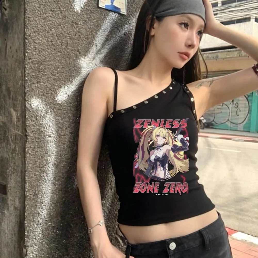 Zenless Zone Zero crop top women manga cutecore dollette tshirt gothic anime scene  korean fashion meme