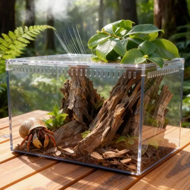 

Gecko Terrariums Ventilate Anti-escape Transparent Reptiles Breeding Box Lizard Snake Crested Gecko Enclosures Reptile House