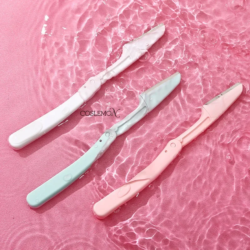 3pcs Fold Eyebrow Trimmer Set with Box  Hair Remover Ladies Face Shaver Anti-Scratch Razor Blade for Women Makeup Cosmetic Tools