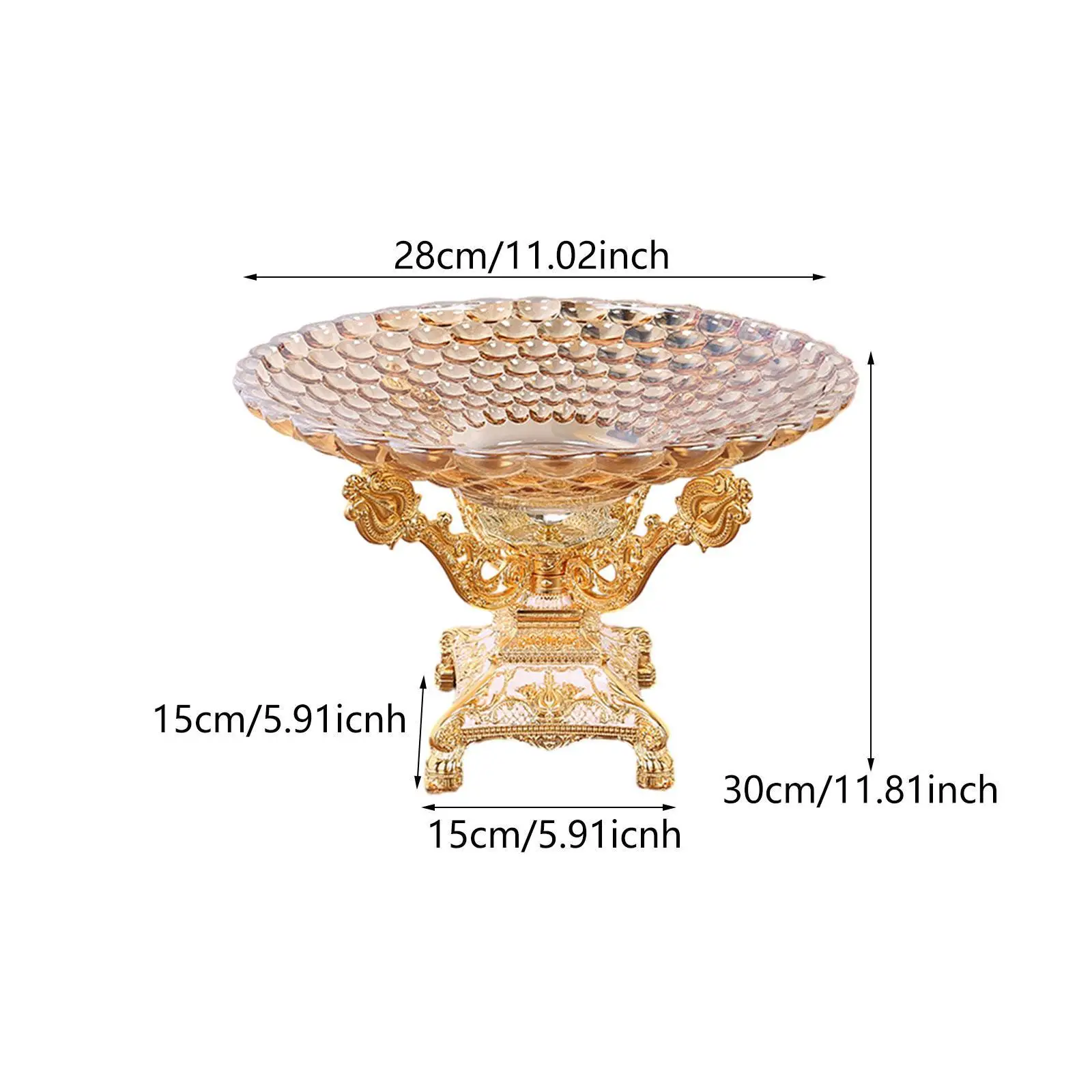 Pedestal Bowl Plate Holder Kitchen Snack Dessert Dining Room Fruit Basket
