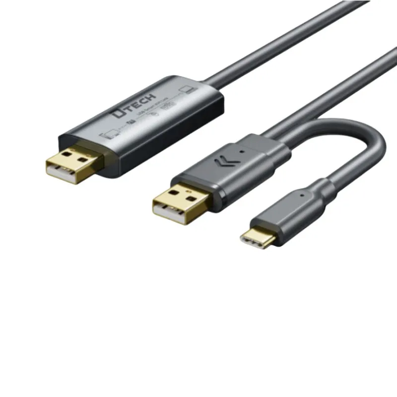 DTECH PC Data Sharing Cable USB to USB a Type-C Cable Data Transmission USB2.0 Smart KM Link
