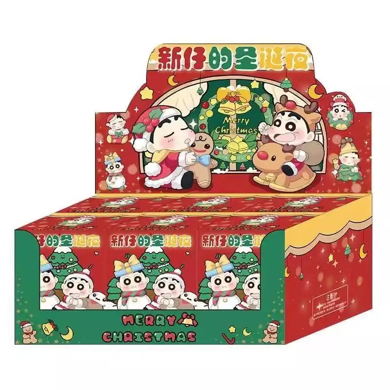 Crayon Shin Chan Kerst Gezamenlijke Blind Box Crayon Shin Chan Kerstavond Handgemaakte Blind Box Speelgoed Kan worden gegeven Cadeau aan kinderen