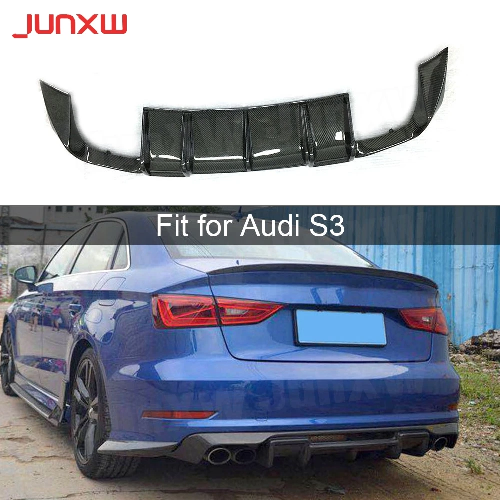 

Carbon Fiber Rear Lip Spoiler Diffuser for Audi A3 Sline S3 Sedan 4 door Not A3 Standard 2014 2015 2016 Car Styling FRP