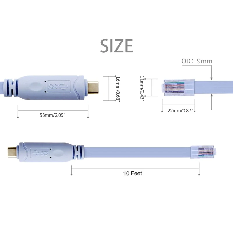 Y1UB Type para console conversor USB para RJ45 para configuração console Macbooks