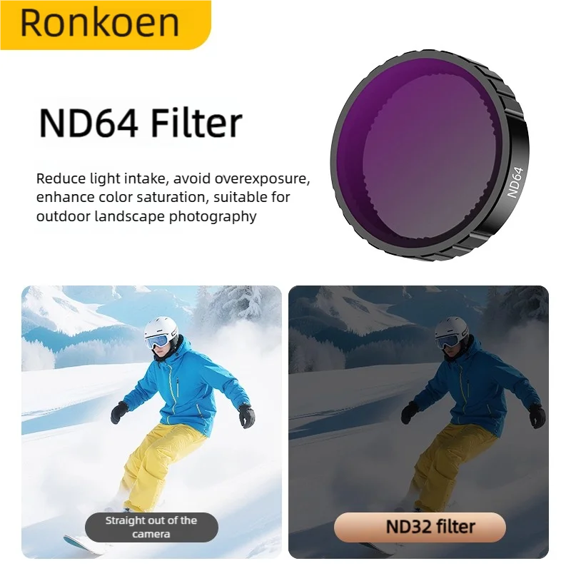 Ronkoen ND CPL Filter voor DJI OSMO Action4/5Pro Actie Camera Accessoires CPL ND8 ND16 ND32 Lens Set Aluminium frame