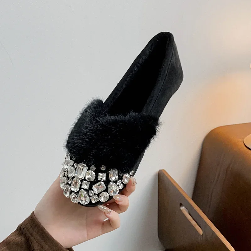 

Fashion Mao Mao Shoes Women Wear in 2024 New Versatile Doudou Shoes Velvet Cotton Design Shoes Large Size Women's