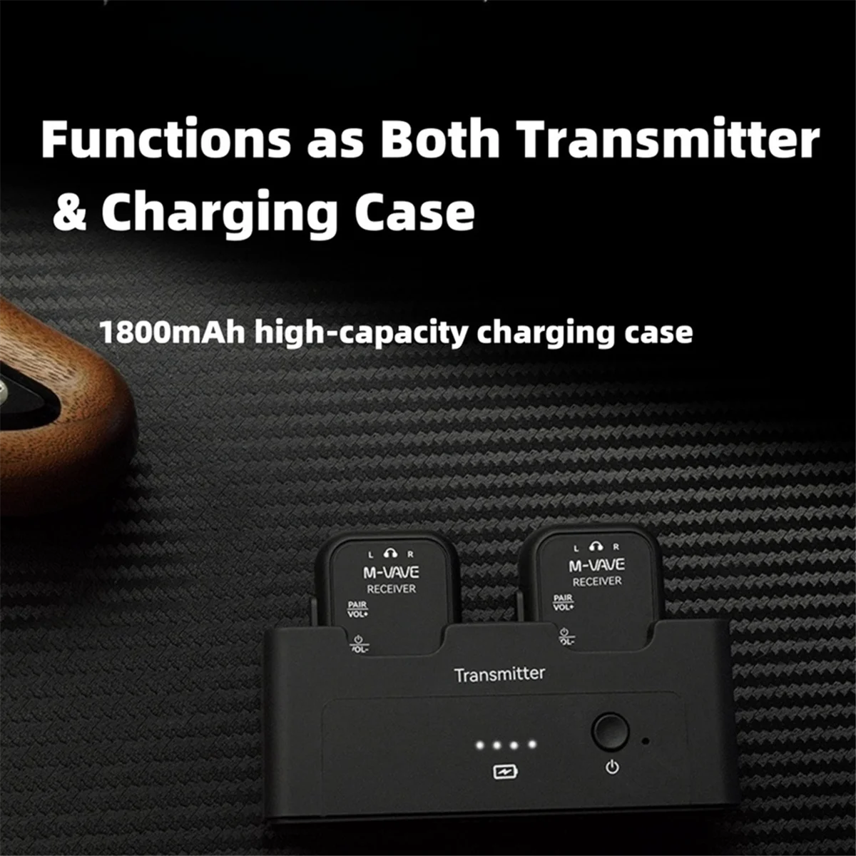 

-12 2.4GHz Wireless in-Ear Monitoring System 1Tx+2Rx System W/3ms Ultra-Low Latency