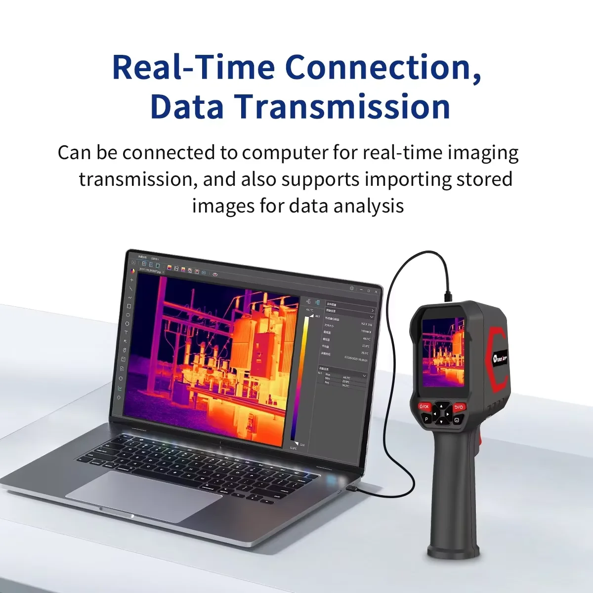 TOOLTOP ET693C 256*192 كاميرا حرارية محمولة بالأشعة تحت الحمراء مرئية 1080P كاميرا تصوير حراري لاختبار الطاقة الكهربائية لخط الأنابيب