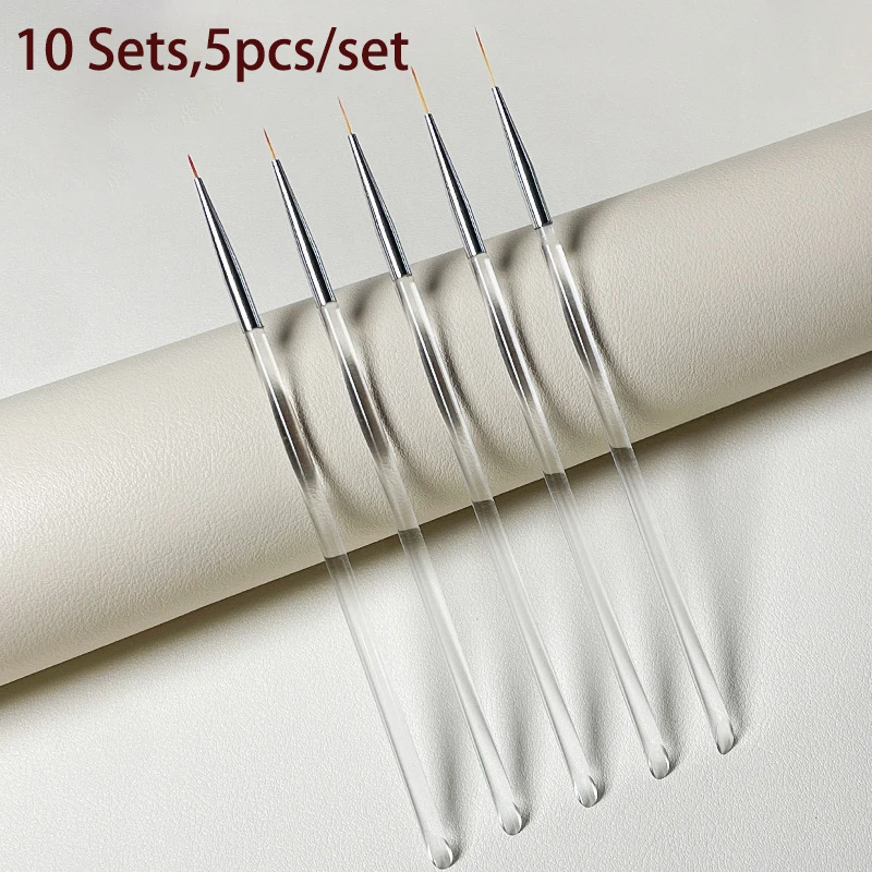 10Sets Fine Detail Nail Art Brush Set Ultra-Thin Liner Brushes for 3D Nail Manicure Tools Supplier Bulk Wholesale