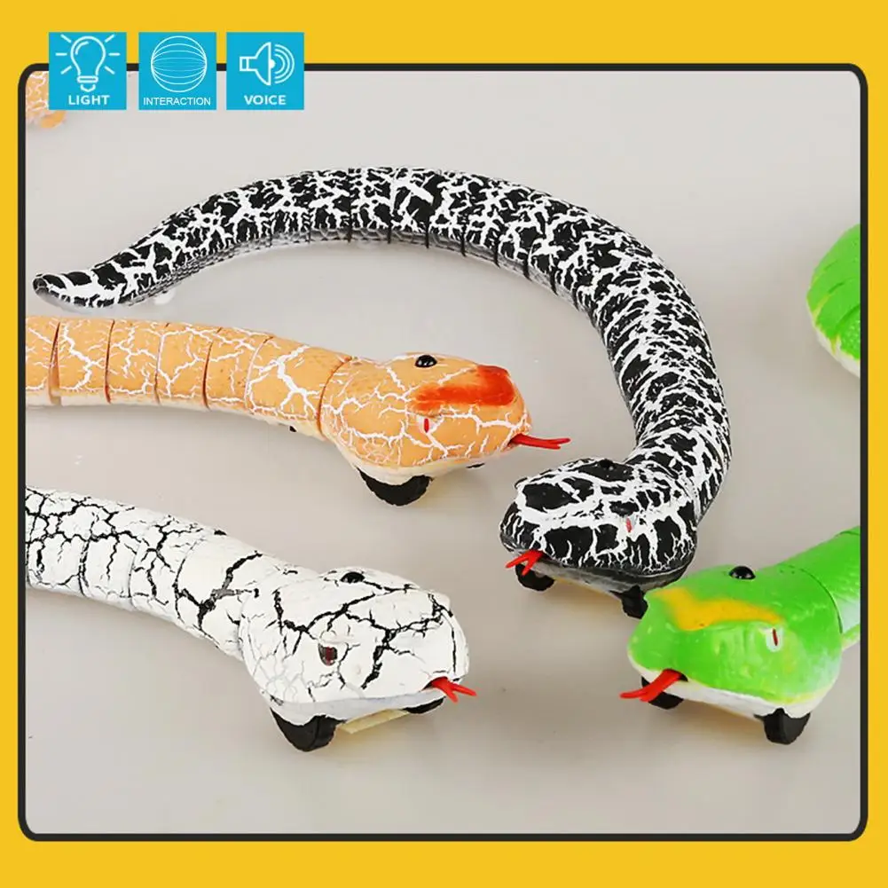 Snake Model Toy Vivid Infrared Remote Control Snake Toy Realistic Crawling Model for Halloween Tricky Prop Kids' Electric