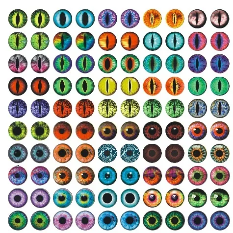 100pcs 50 pairs Dragon Eyes Cat Eye Toys 6mm 8mm 10mm 12mm Handmade Photo Glass Cabochons DIY Making Accessories