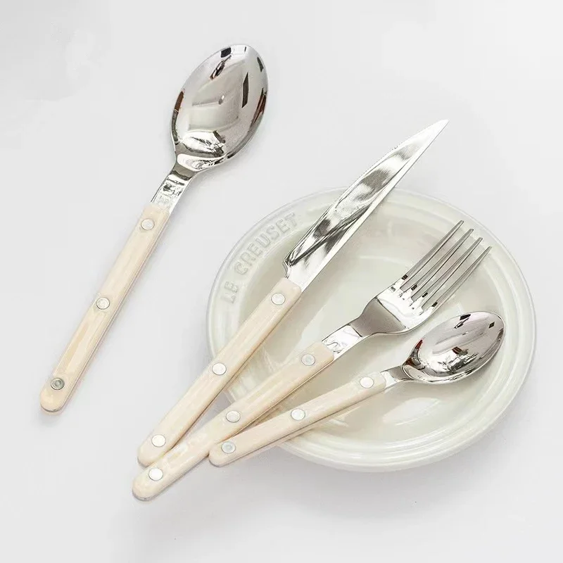 24Pcs France Style Fashion Cutlery Set 18/10 Stainless Steel Gift Flatware 304 Knife Fork Spoon Dinnerware for 6 Drop Shipping