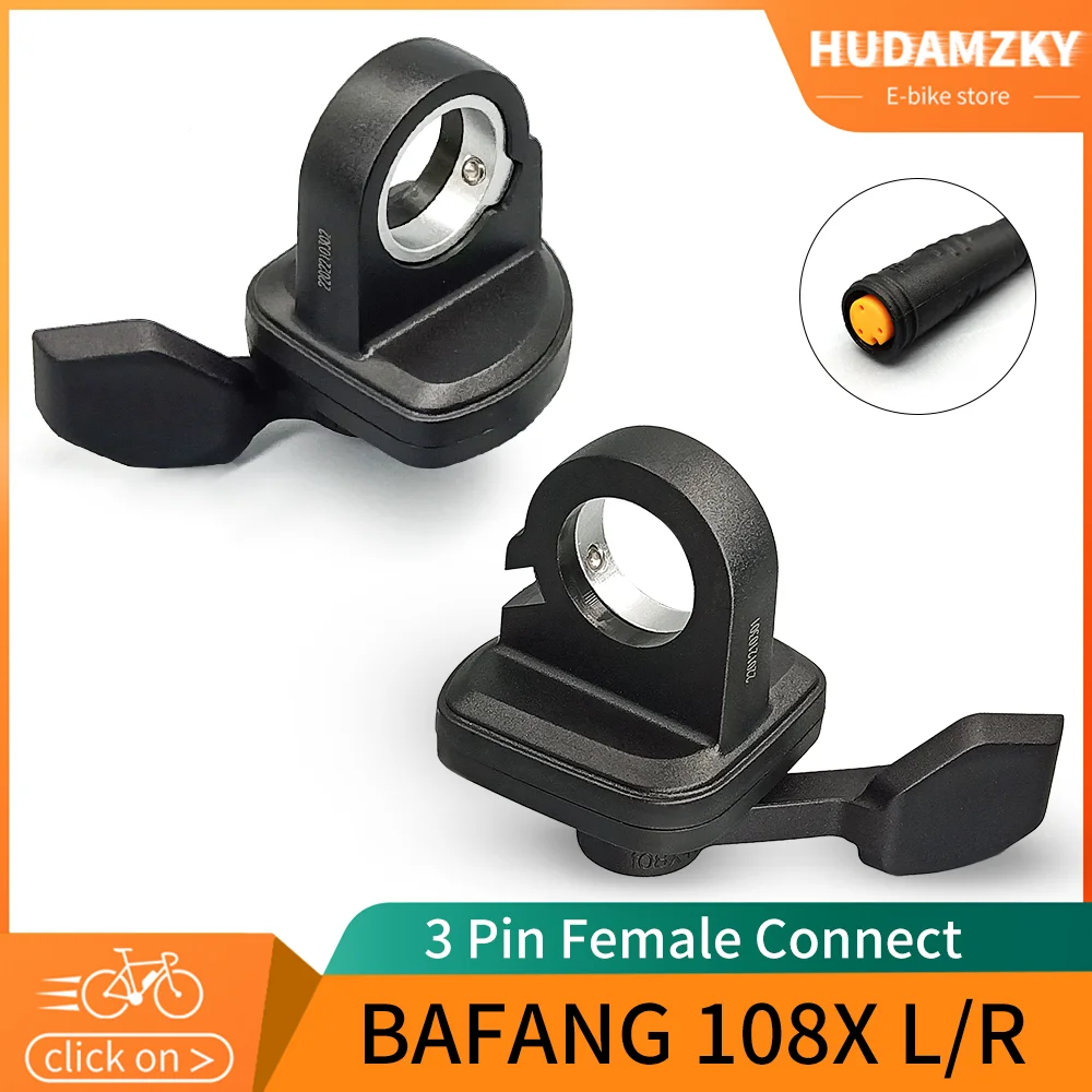 BAFANG-Acelerador de pulgar para bicicleta eléctrica, de 3 pines conector hembra, izquierdo/derecho, resistente al agua, Motor medio, 108X, BBS01, BBS02, BBSHD