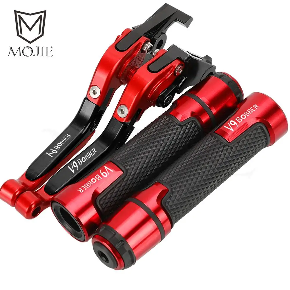 

For MOTO GUZZI V9BobbeR RoameR Motorcycle Folding Adjustable CNC Brake Clutch Levers Handlebar Hand Grips ends V9 BobbeR 2016