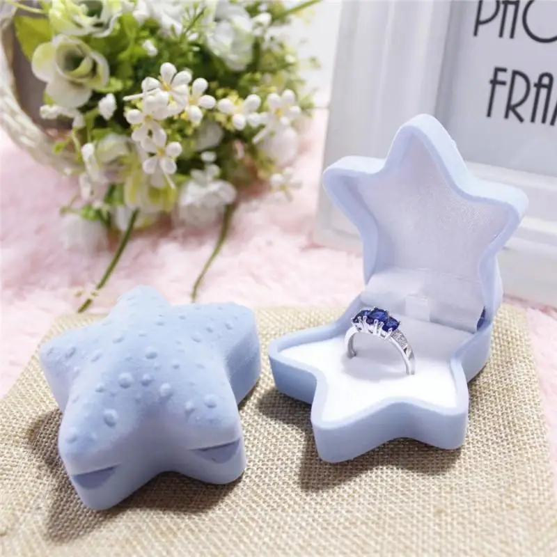 Cute Shell Crown Star Shaped Flocked Jewelry Boxes Soft Inner Lining For Storing Rings Necklaces Earrings Perfect Gift For Girls