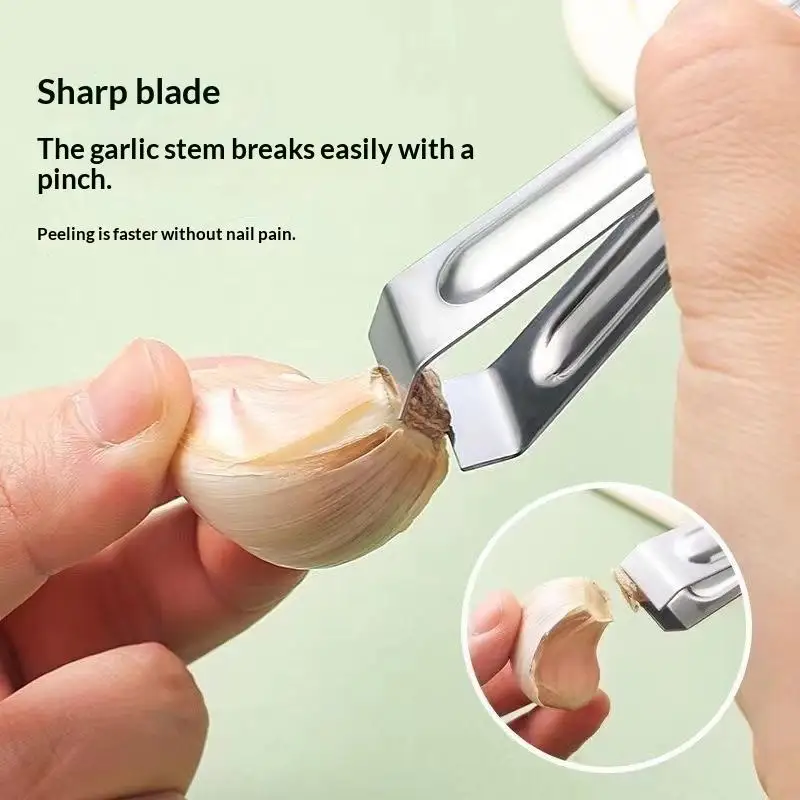 Stainless Steel Garlic Peeling Clip Food Grade Material Easy Operation for Small Kitchen Cooking Accessory