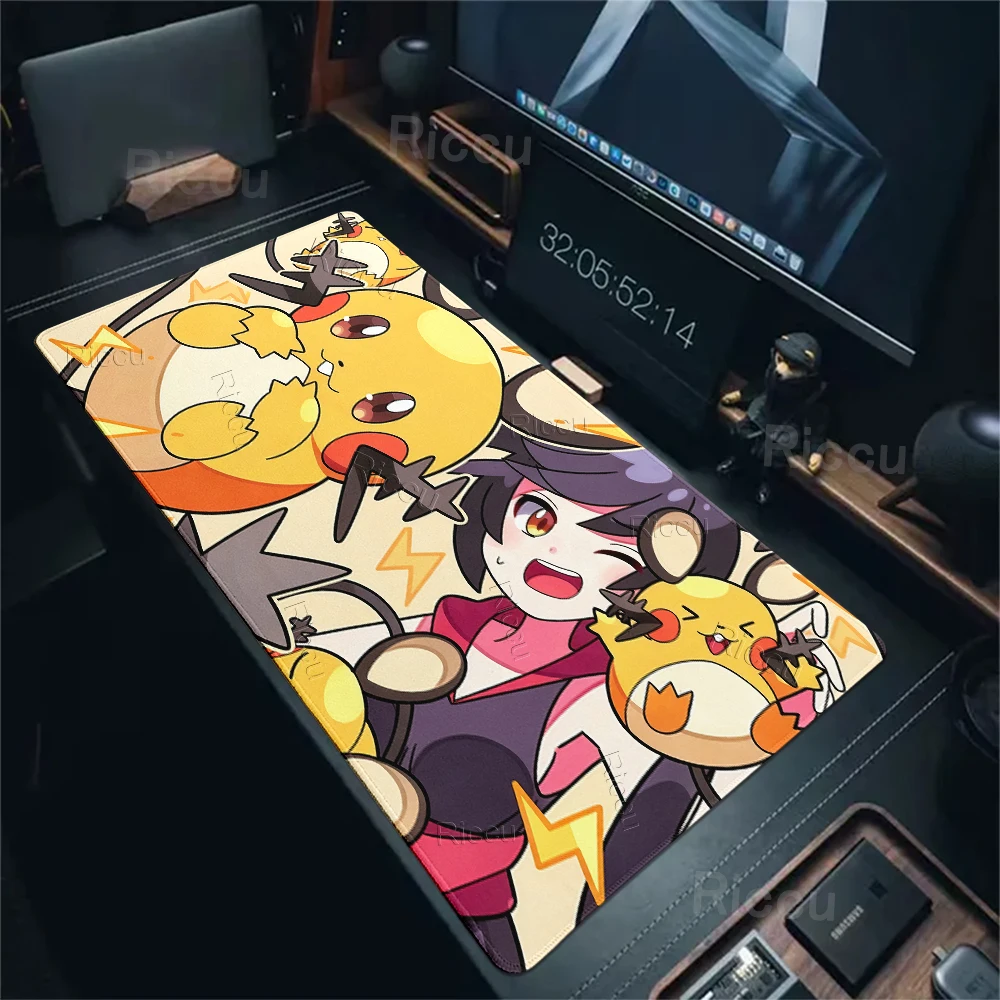 Pokemon Dedenne Tree of Repose Gaming Mouse Pads Extended Desktop Mats Anti-slip Rubber Computer Keyboard Locking Edge Desk Pads